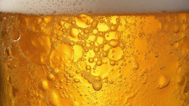 Un primer plano de la cerveza en un vaso