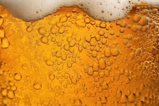 Un primer plano de la cerveza en un vaso