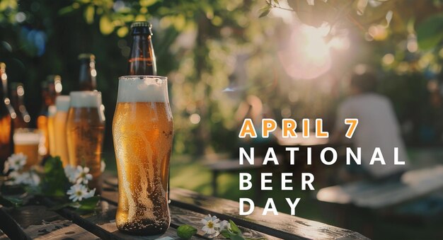 Foto primer plano de la cerveza de vidrio la cerveza vertida en el vaso día nacional de la cerveza