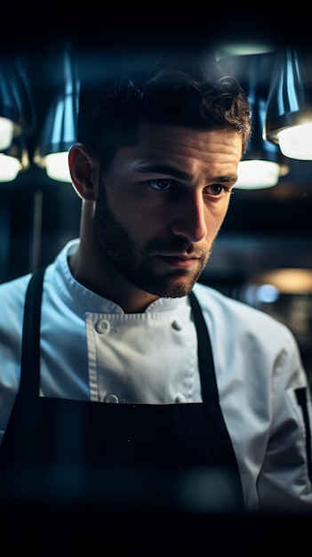 Foto un primer plano de un chef cocinando