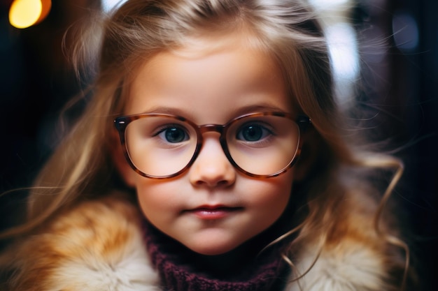 Un primer plano de una chica con gafas