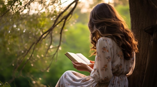 Foto primer plano de una chica leyendo un libro chica con un libro mujer joven bonita aprendiendo con un libro