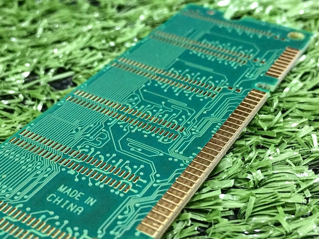 Foto primer plano del chip de la computadora