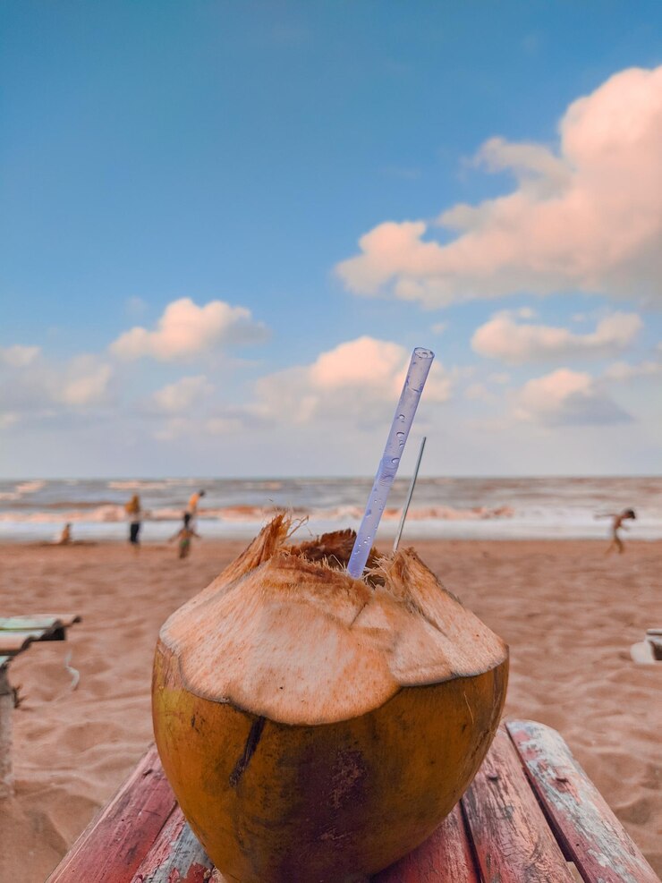 Foto primer plano de chocolate en la playa contra el cielo