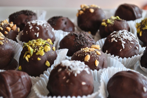 Primer plano de los chocolates