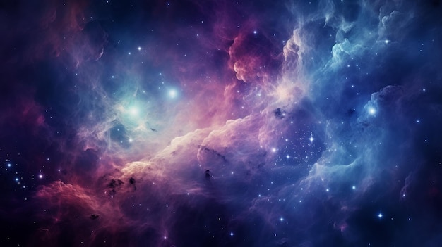 un primer plano de un cielo lleno de estrellas con una nebulosa