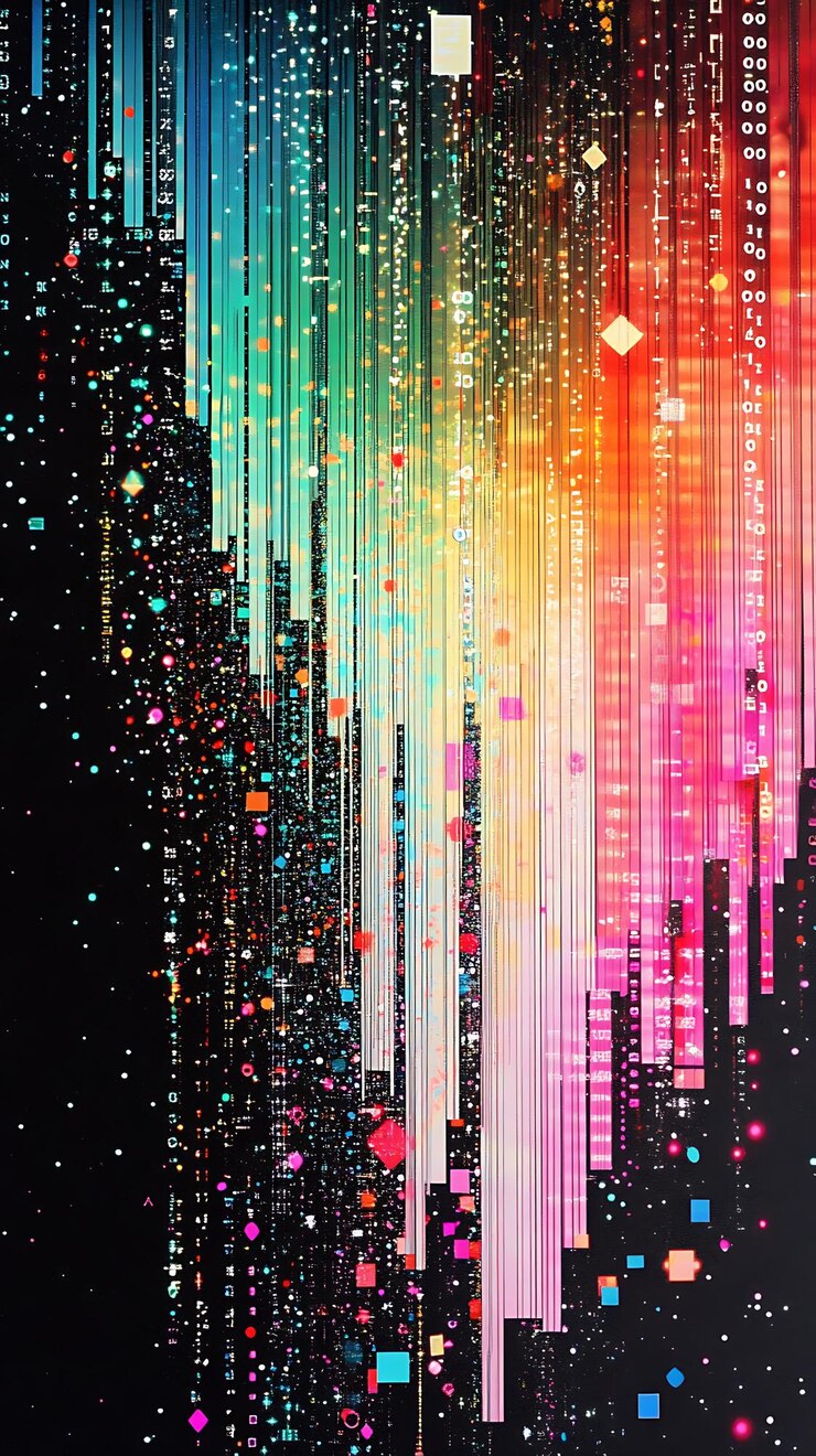 Foto un primer plano de una ciudad con muchas luces de colores