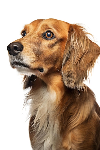 Primer plano de un cocker spaniel aislado en blanco