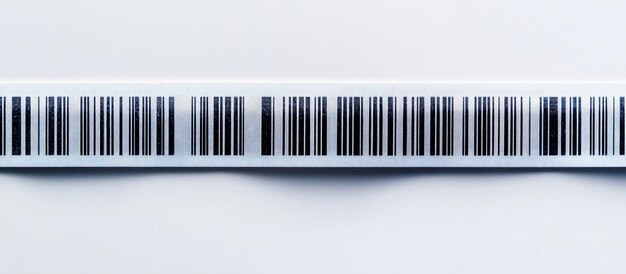 Primer plano de un código de barras sobre un fondo blanco