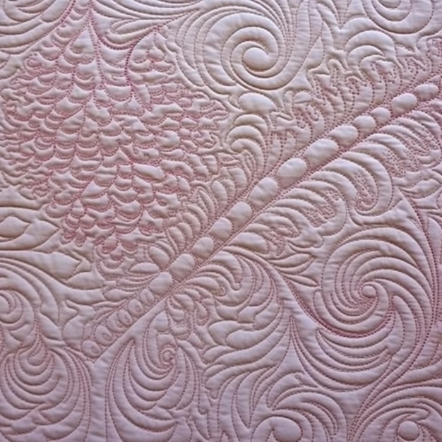 Foto un primer plano de una colcha acolchada con un patrón en ella