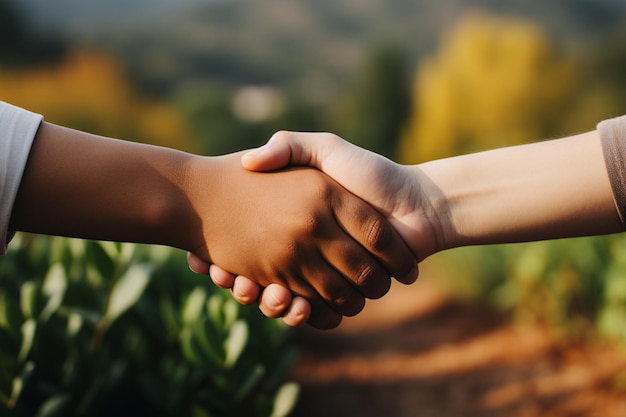 Foto un primer plano de los colegas de negocios estrechando la mano