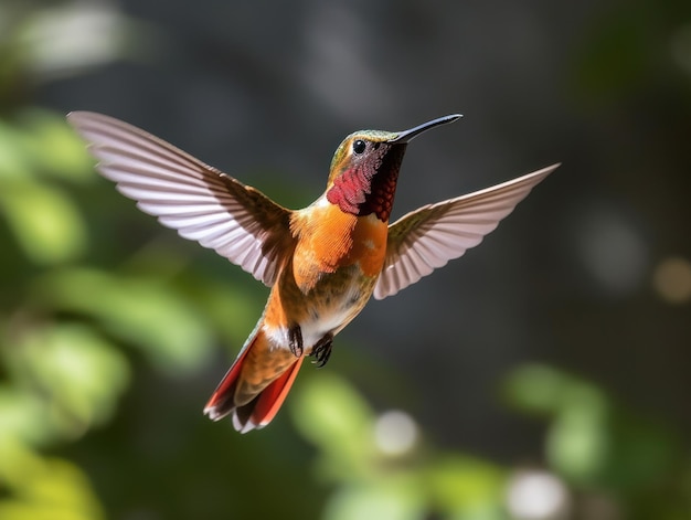 primer plano de un colibrí