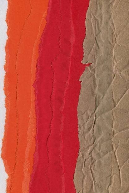 Primer plano de collage de papel rasgado colorido