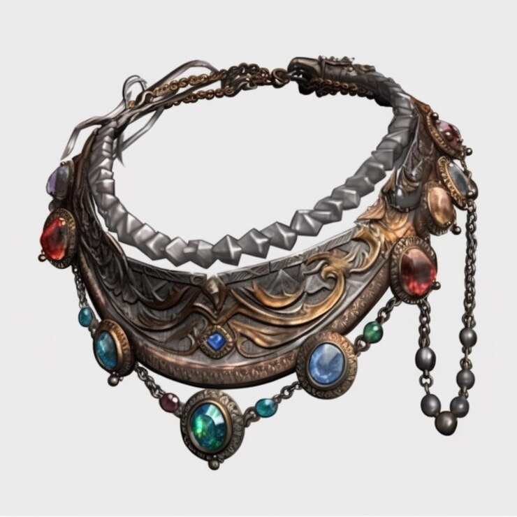 Foto un primer plano de un collar con muchas cuentas de diferentes colores