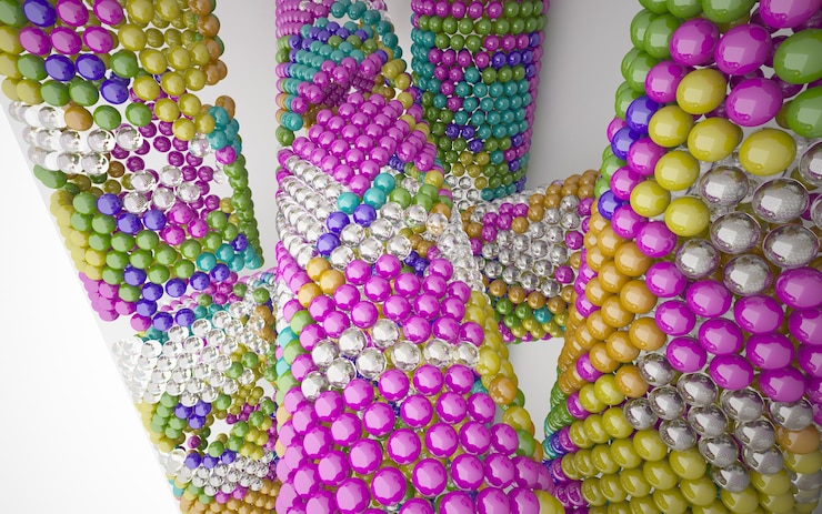 Foto un primer plano de una colorida escultura realizada por el artista.