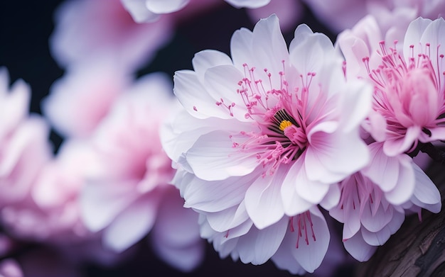 Un primer plano de una colorida flor de sakura