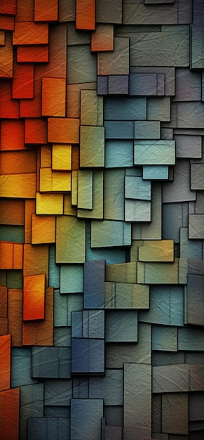 Un primer plano de una colorida pintura abstracta de cuadrados ai generativo