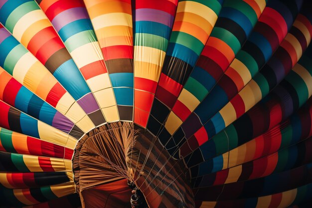 Primer plano de un colorido globo aerostático