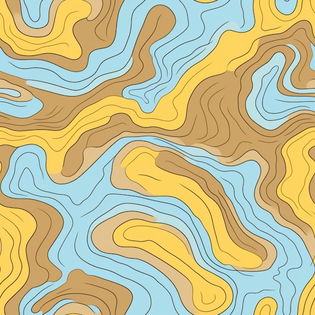 Foto un primer plano de un colorido patrón abstracto de formas onduladas generativo ai