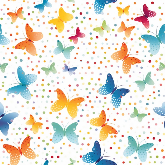 Un primer plano de un colorido patrón de mariposa en un fondo blanco