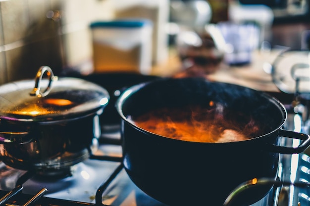 Primer plano de la comida en la cocina