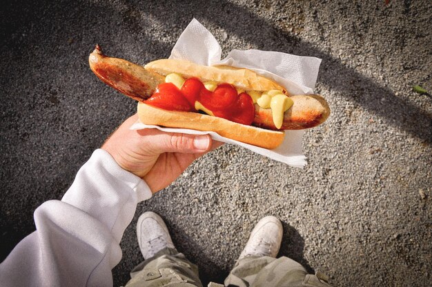 Foto primer plano de la comida en la mano