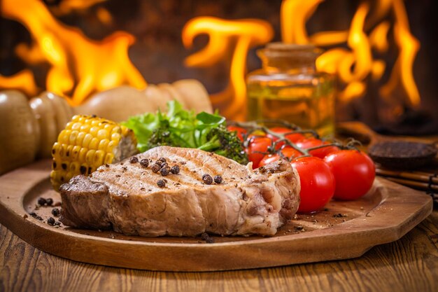 Foto primer plano de la comida en la mesa