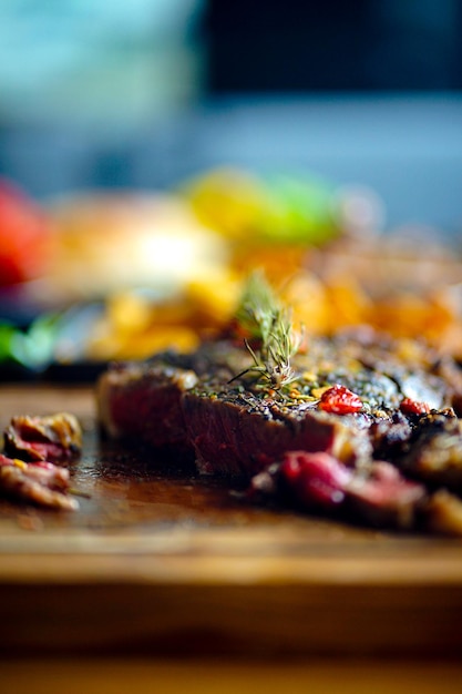 Foto primer plano de la comida en la mesa