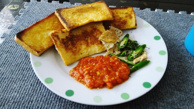 Primer plano de la comida servida