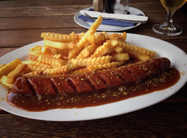 Foto primer plano de la comida servida