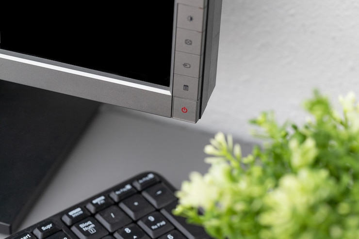 Foto primer plano de la computadora portátil en la mesa