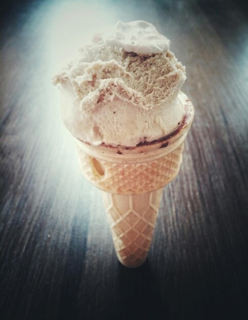 Foto primer plano de un cono de helado