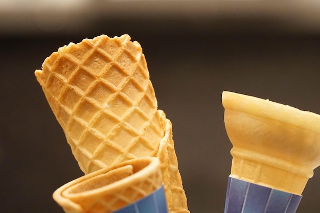 Foto primer plano de un cono de helado