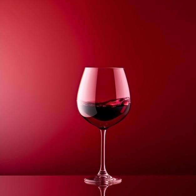 Foto un primer plano de una copa de vino con un líquido rojo dentro de la ai generativa