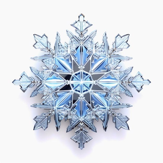 un primer plano de un copo de nieve con muchos cristales ai generativo