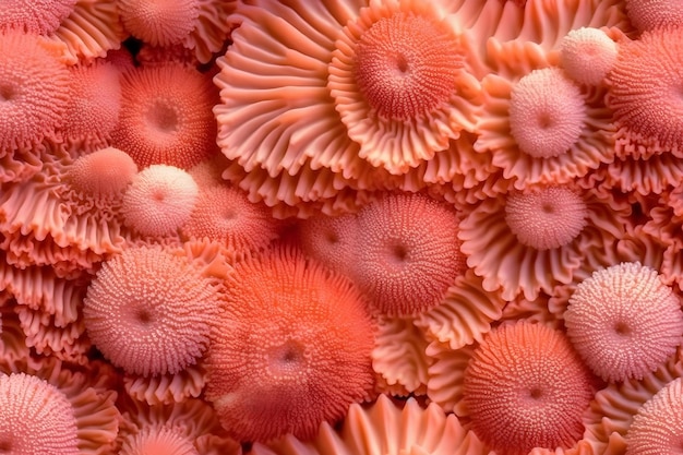 Un primer plano de un coral rosa