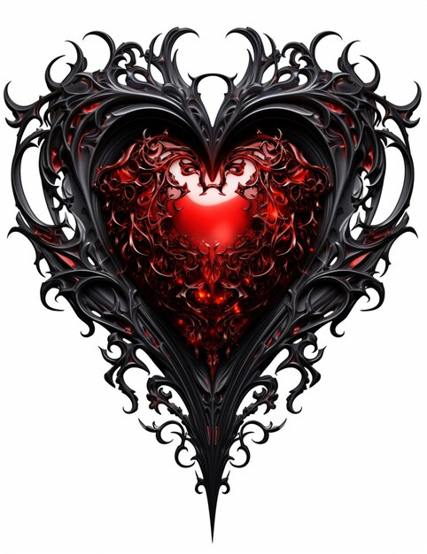un primer plano de un corazón con un corazón rojo en su interior