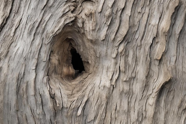 Un primer plano de una corteza de árbol con la palabra