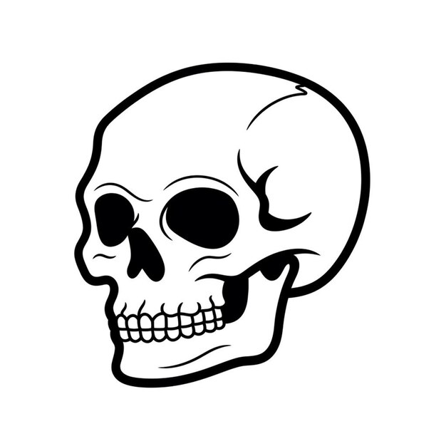un primer plano de un cráneo con un fondo blanco y negro generativo ai