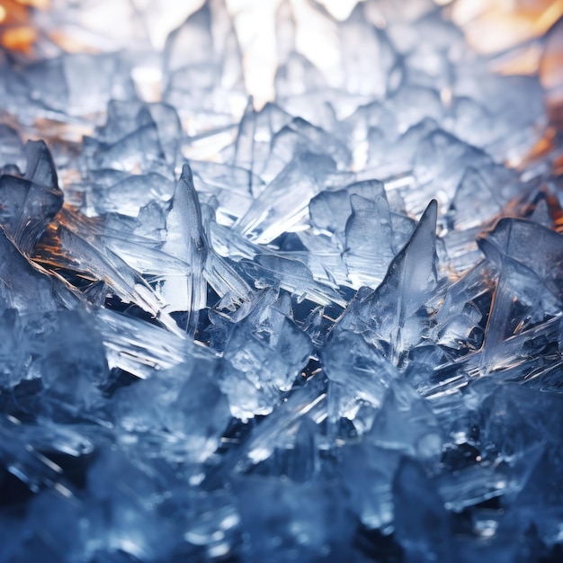 Primer plano de cristales de hielo