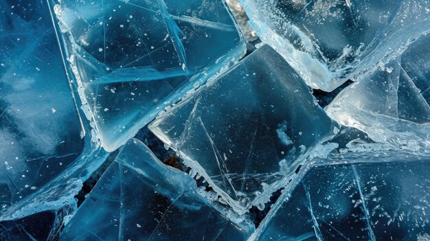 Un primer plano de los cristales de hielo