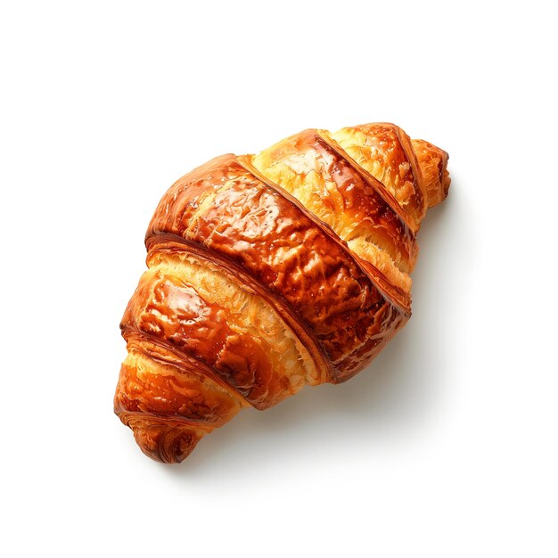 Foto primer plano de un croissant en una superficie blanca ia generativa