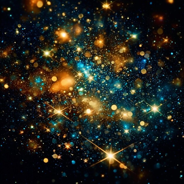 un primer plano de un cúmulo de estrellas en un cielo oscuro generativo ai