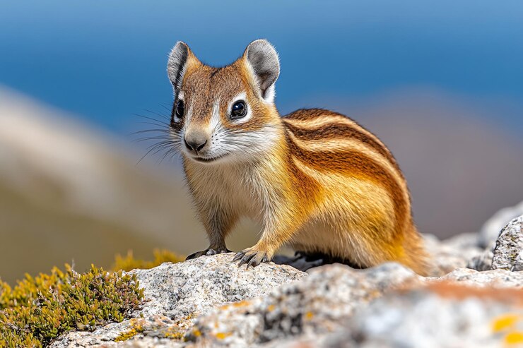 Un primer plano de una curiosa ardilla siberiana