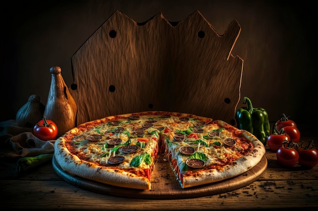 primer plano de deliciosa pizza fresca en la mesa
