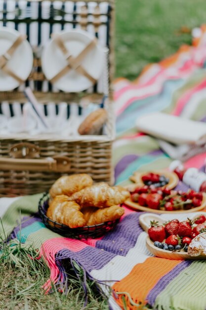 Foto primer plano del desayuno en la mesa