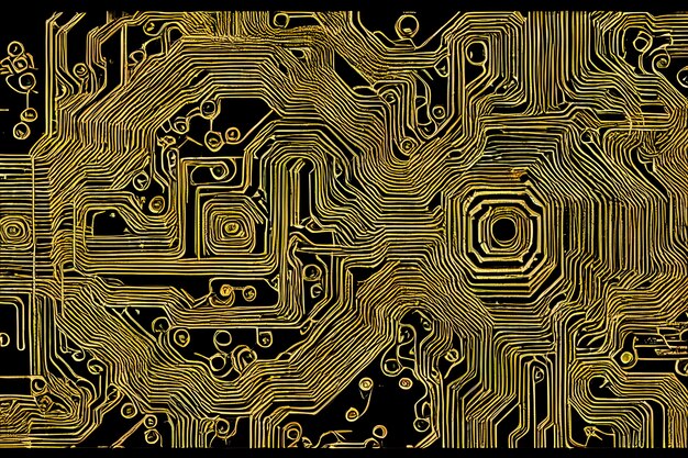 Foto un primer plano detallado de una placa de circuitos con componentes electrónicos y chips intrincados