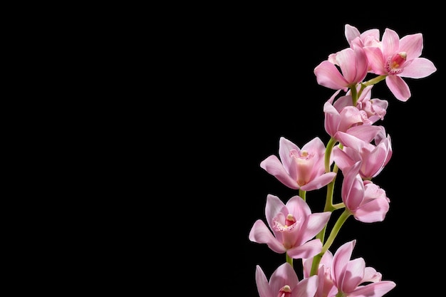Foto primer plano de los detalles de la flor de la orquídea