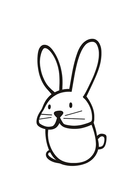 un primer plano de un dibujo de un conejo con una nariz larga