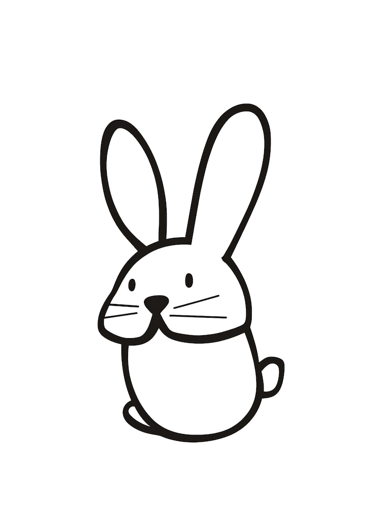 Foto un primer plano de un dibujo de un conejo con una nariz larga